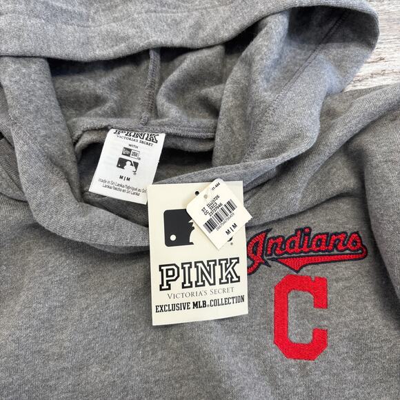 NWT Victoria’s Secret Pink MLB Cleveland Indians Women M Guardians Hoodie NEW - Picture 4 of 8
